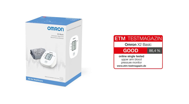 OMRON Original UK AC Adapter (HHP-BF01) for OMRON upper arm blood pressure monitors + OMRON X2 Basic – Automatic Upper Arm Blood Pressure Monitor for Home Use, Clinically Validated - NewNest Australia