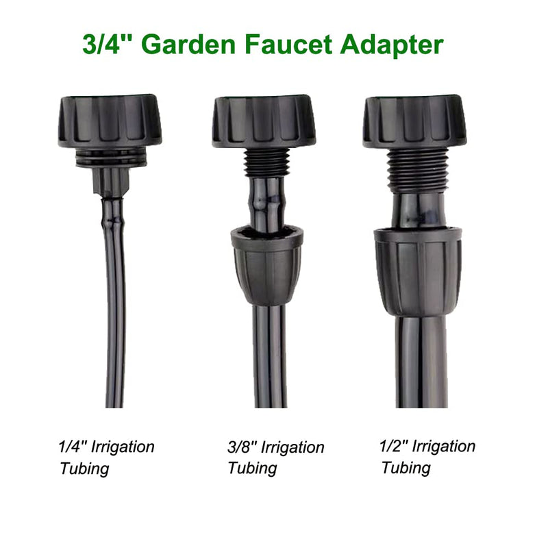 Yulaiyoen Drip Irrigation Hose Connectors,1/4 Inch Drip Irrigation Tubing x 3/4 FHT Swivel Garden Faucet Adapter, Convert 3/4" Garden Hose to 1/4" Drip Pipe for Irrigation Kits (3-Pack) 3/4 to 1/4 inch Faucet Adapter - NewNest Australia