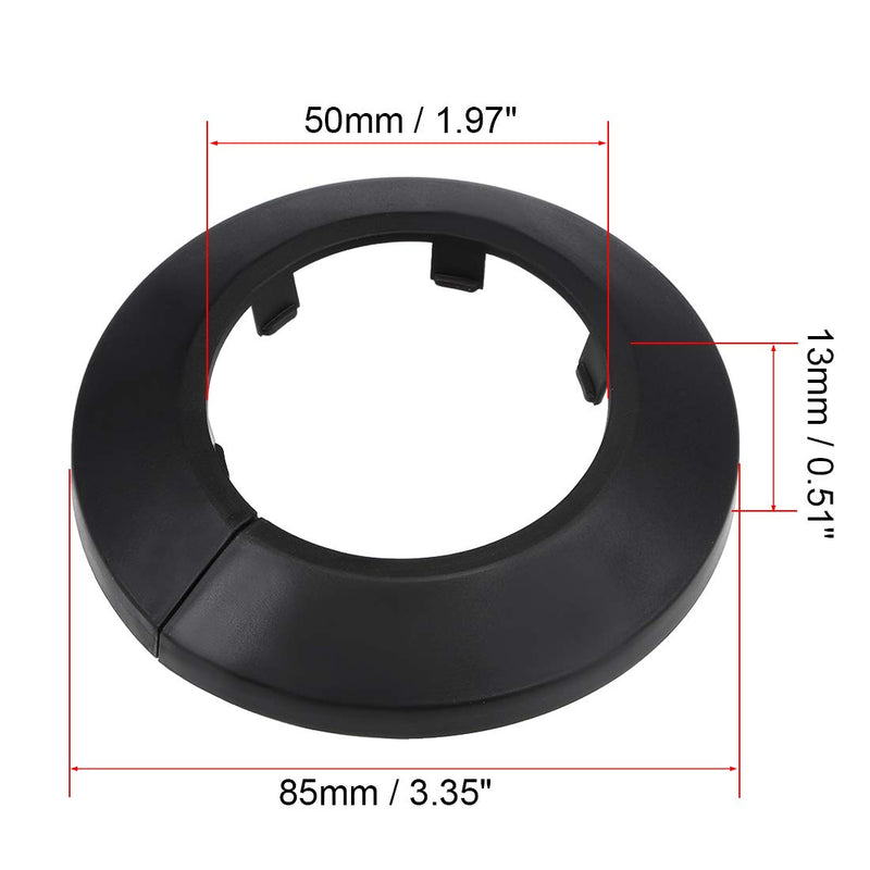 uxcell 50-51mm Pipe Cover Decoration PP Radiator Escutcheon Water Pipe Wall Cover Black 8 Pcs - NewNest Australia
