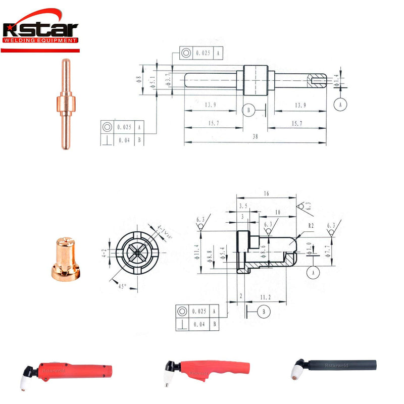 30pcs Plasma cutter machine Consumables Extended(long tips and long electrode) PT-31/LG40 Torch Consumables for 40A 50A Air Plasma Cutter Machine and CUT40 CUT50 CT416 CT520 SUPER200P WELDING MACHINE - NewNest Australia