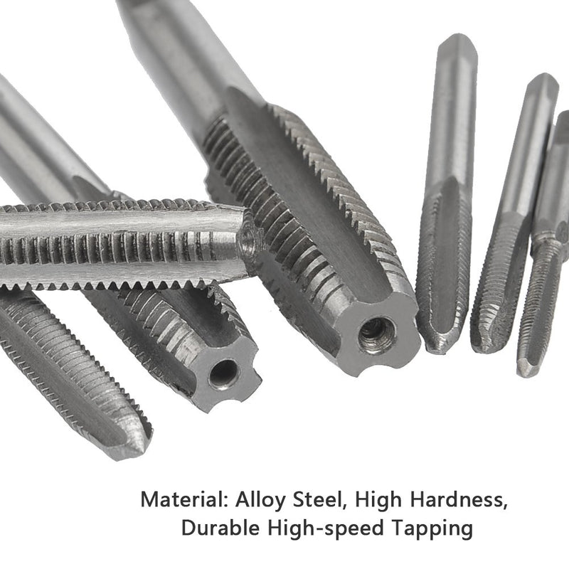 OFNMY 8PCS Tap Wrench Set, Metric Tap Set, Tap Machine Hand Screw Thread Taps Set Thread Metric Plug Tap Drill Bits Set M3 M4 M5 M6 M8 M10 M12 with Adjustable Tap Reamer Wrench Hardware Tool 1/16-1/2" - NewNest Australia
