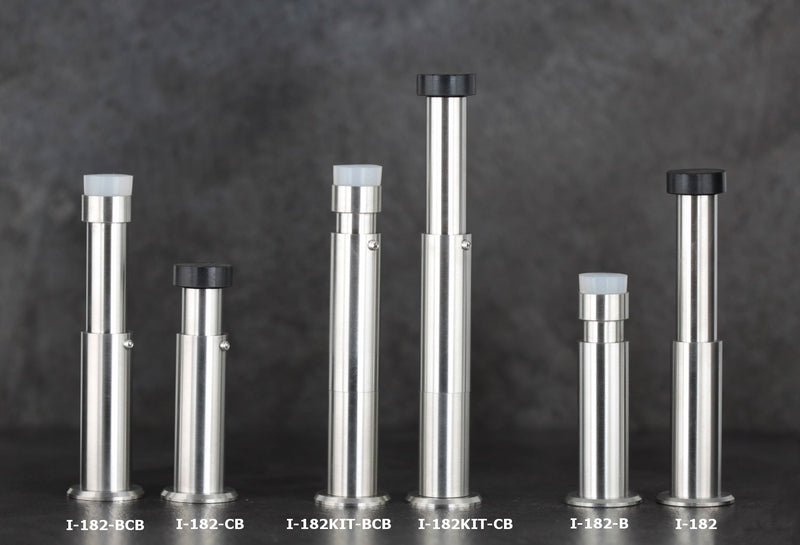 VI Herrajes, Wall Mounted Door Stop with Extension KIT 3.46" - 6.50", Black Rubber, I-182-KITCB 3.46" to 6.50" Screw - NewNest Australia