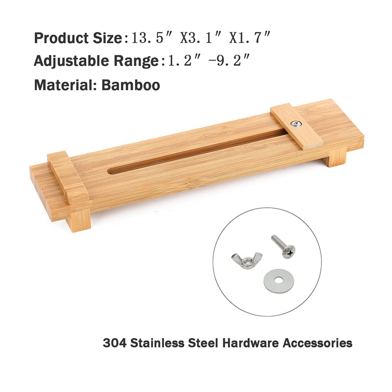Sharpening Stone Whetstone Holder with Adjustable Slider Heavy Base, 5-1/2-Inch to 9-Inch,Easy Honing, Bamboo Material - NewNest Australia