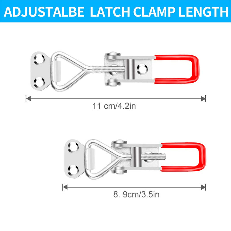 6 Pack Toggle Latch Clamp 4001, Adjustable Toggle Clamp Latch, Smoker Latch Clamps Heavy Duty Toggle Latches, 330Lbs Holding Capacity Pull Latch Clamp for Smoker Lid Jig, Tool Box Case (24PCS Screws) 4001-6PK - NewNest Australia