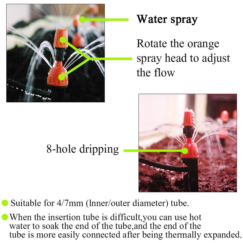 XINGYHENG 50Pcs(25Pairs) Micro Garden Irrigation Kit 360 Degree Adjustable Misting Drippers Atomizing Connector Spray Misting Dripped Closed Integral Emitter Nozzle Sprinkler Irrigation System - NewNest Australia