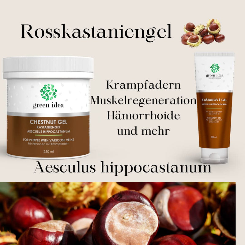 Green Idea - Horse Chestnut Massage Gel Against Varicose Veins - Horse Chestnut Gel And Arnica - For Varicose Veins And Hemeroids - Healthy Veins - 250 Ml (250) - NewNest Australia