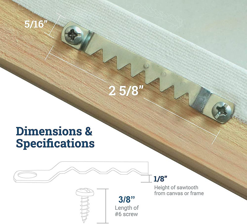 10 Pack Large Sawtooth Hangers With Screws Canvas Hanger Sawtooth