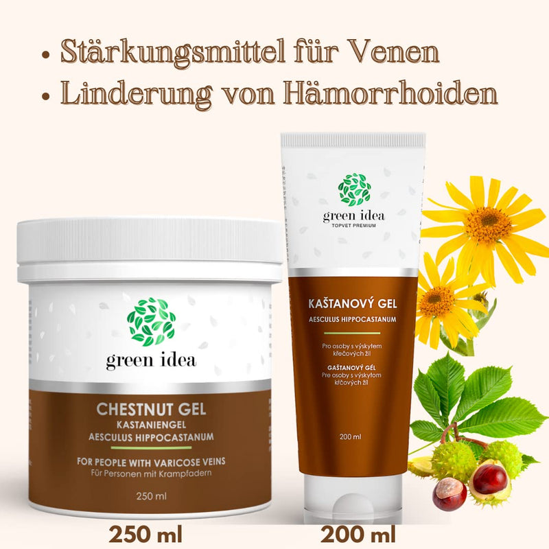 Green Idea - Horse Chestnut Massage Gel Against Varicose Veins - Horse Chestnut Gel And Arnica - For Varicose Veins And Hemeroids - Healthy Veins - 250 Ml (250) - NewNest Australia