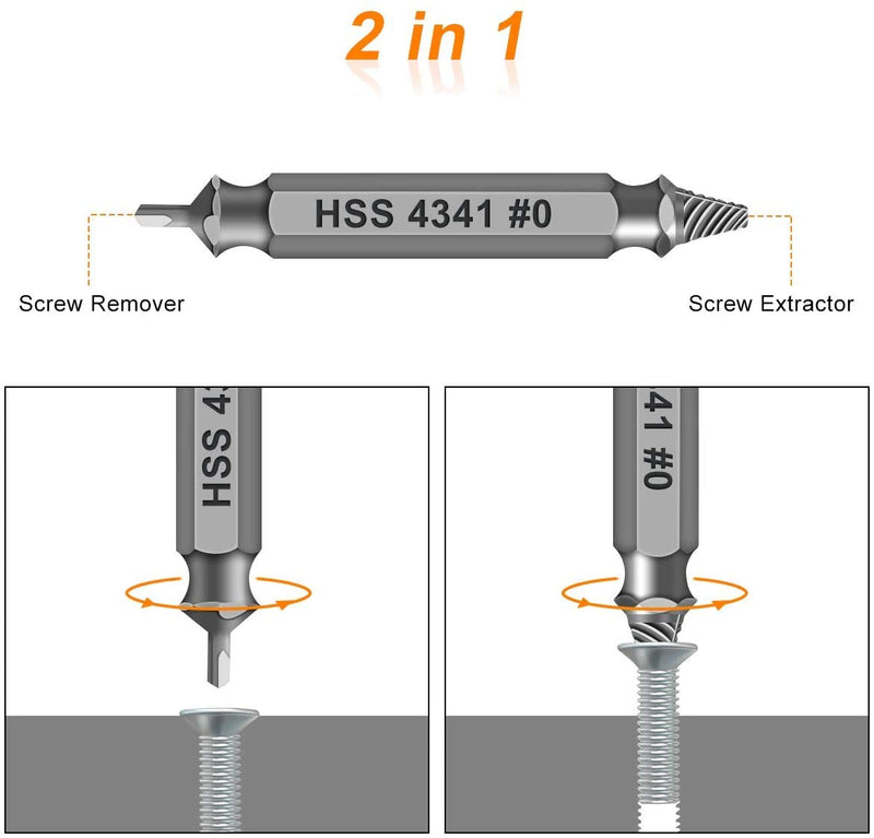 Damaged&Stripped Screw Extractor Remover Tool and Drill Bit Set. Broken Bolt Extractor and Screw Remover Set of 6 Pcs - NewNest Australia
