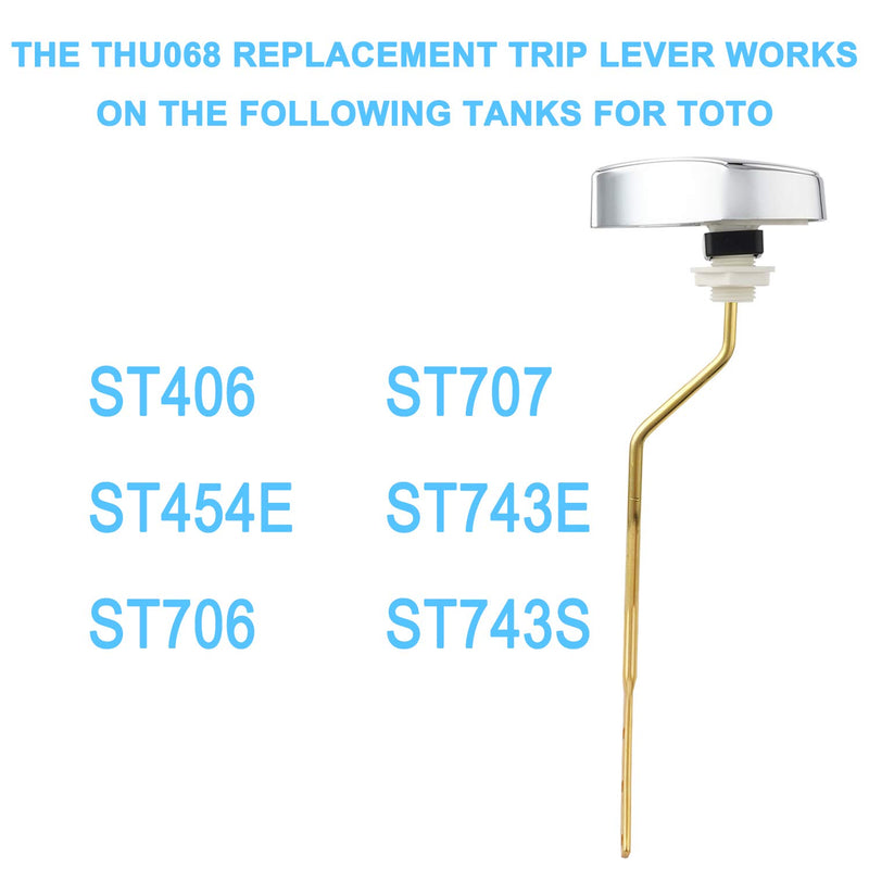 2 Pack Flush Tank Lever for TOTO THU068#CP Trip Lvr for St743S, Toilet Trip Lever in Polished Chrome - NewNest Australia