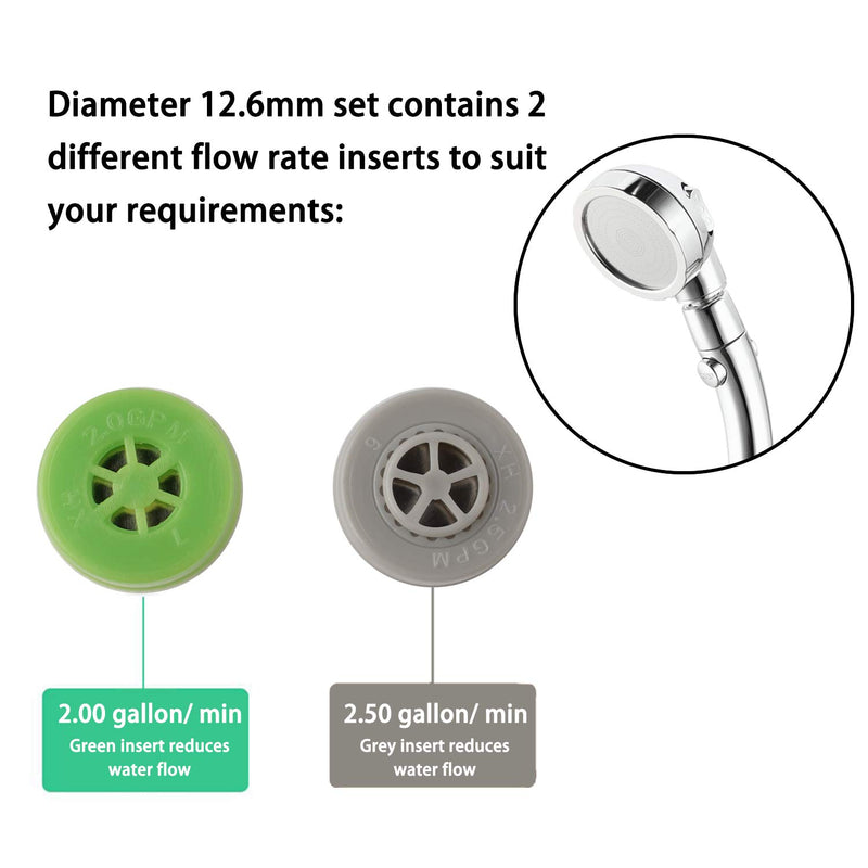 9 PCS Water Flow Restrictor 1.5/1.75/2.0/2.5/3.0 GPM Set, Shower Flow Control Valve Suitable for Fixed Shower Head or Handheld Shower with Holes Diameter of 0.606'', or 0.566'', or 0.496'' - NewNest Australia