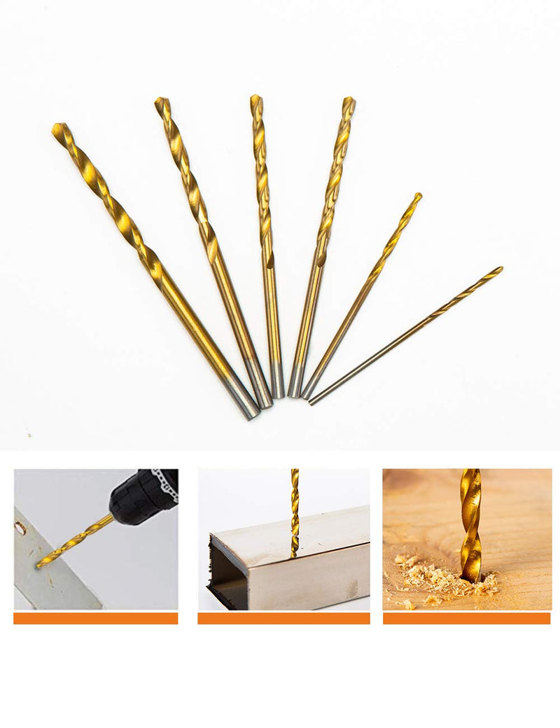 INTOO Mini Drill Bit Set 60 Pcs+12 Pcs Free High Speed Steel HSS Titanium Micro Drill Bits 3/64"-1/8" Metal,Plastic,Wood Drill Bit Sets Small Drill Bit. Random Delivery of New & Old Packaging. - NewNest Australia