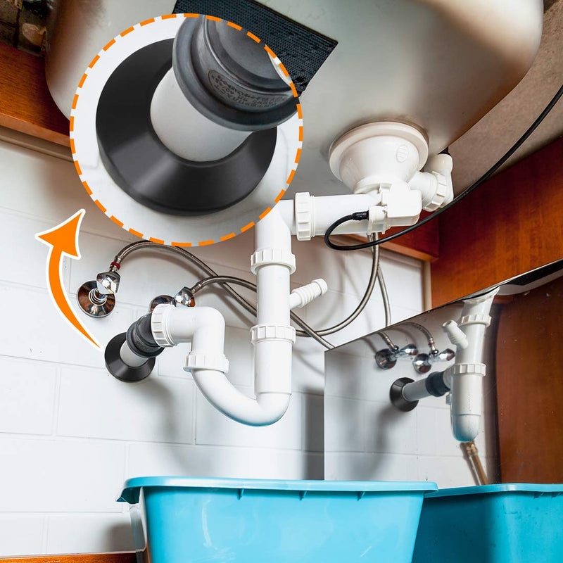 uxcell 50-51mm Pipe Cover Decoration PP Radiator Escutcheon Water Pipe Wall Cover Black 8 Pcs - NewNest Australia