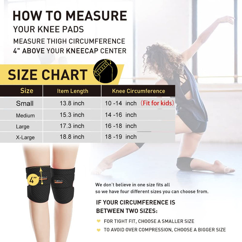 HUEGLO Dance Knee Pads for Volleyball for Girls,Soft Sponge Knee Pads for Avoid Floor Burns & Bruising,1Pair,X-Large Black X-Large - NewNest Australia