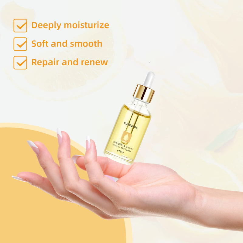 Nail Cuticle Oil 15ml with Organic Vitamin E & B, Cuticle Oil for Nails, Jojoba Nail Cuticle Oil,Nail Oil Soothe Moisturize with Dropper Design for Dry Rough Nail Care Repair - NewNest Australia