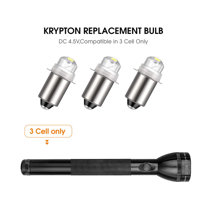 3 Pieces 55-Lumen 4.5 Volt LED Krypton Replacement Bulb Flashlight Bulbs for Flashlight Torch with 10 Year Lifespan, 41-1644 Krypton Replacement - NewNest Australia