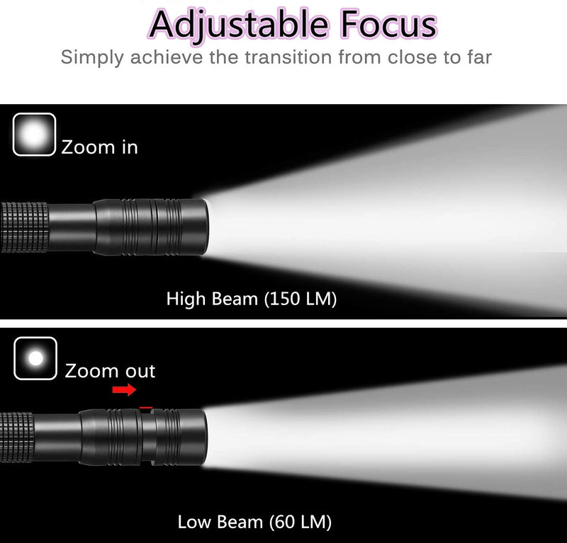 LED Pen Light Flashlight, Zoomable 3 Modes Super Bright Pocket Pen Flashlight with Adjustable Focus, Powered By 2AAA Battery(Not Include) IP54 Waterproof Perfect for Emergency, Inspection, Repair 1PCS Pen Flashlight - NewNest Australia