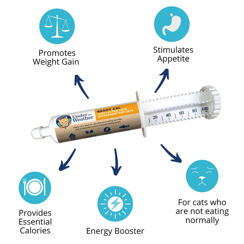 Under the Weather Pet | Ready Cal for Cats 100cc | High Calorie Nutritional Supplement for Weight Gain & Not Eating | 10 Vitamins, 7 Minerals, Omega Fatty Acids For Cats - Ready Cal 100cc - NewNest Australia