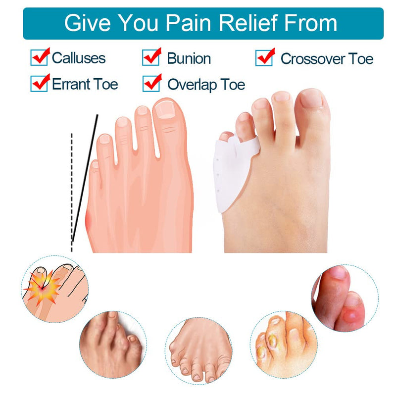 Sumiwish Pinky Toe Separators, 10 Packs of Gel Toe Protectors for