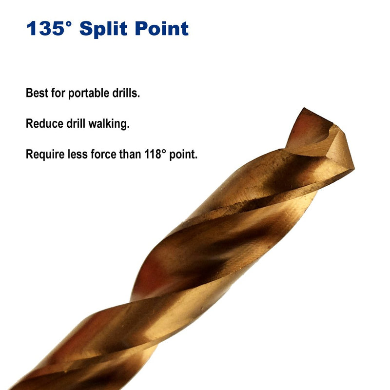 Pack of 12, 9/64-Inch Titanium Nitride Coated Drill Bit, High Speed Steel, Jobber Length, for Metal, Plastic, Wood - NewNest Australia