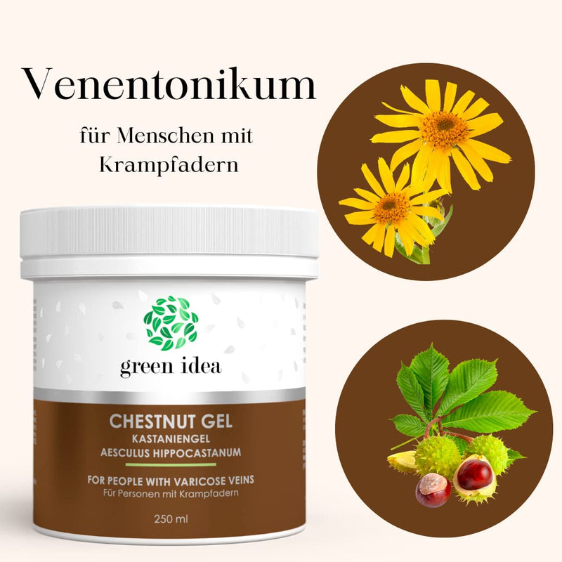 Green Idea - Horse Chestnut Massage Gel Against Varicose Veins - Horse Chestnut Gel And Arnica - For Varicose Veins And Hemeroids - Healthy Veins - 250 Ml (250) - NewNest Australia