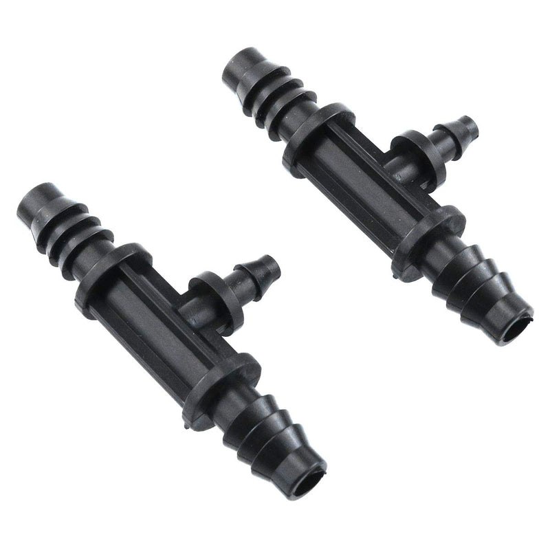 DGZZI Garden Hose Reducing Tee Barb Connector 10PCS Black 3/8 Inch to 1/4 Inch Greenhouse Drip Irrigation Water Splitter for 4 mm Drip Hose - NewNest Australia