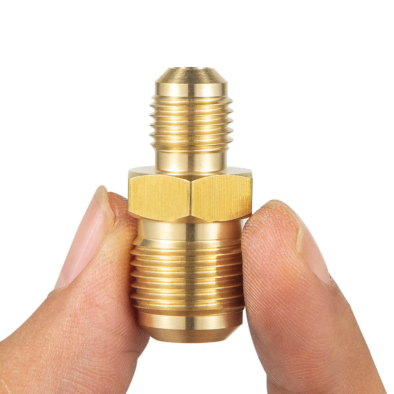 Breezliy 2 PCS Brass Tube Coupler Pipe Flare Fitting Union Connector Gas Adapter 3/8" Male Flare x 1/4 Inch Male Flare 2PCS 3/8 x1/4 - NewNest Australia
