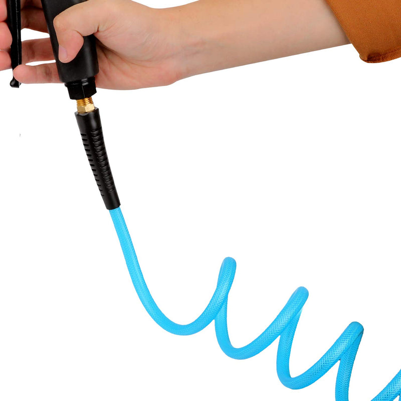 WYNNsky 1/4''×10ft Recoil PU Air Hose, Air Compressor Hose with Swivel Fittings and Bend Restrictors - NewNest Australia