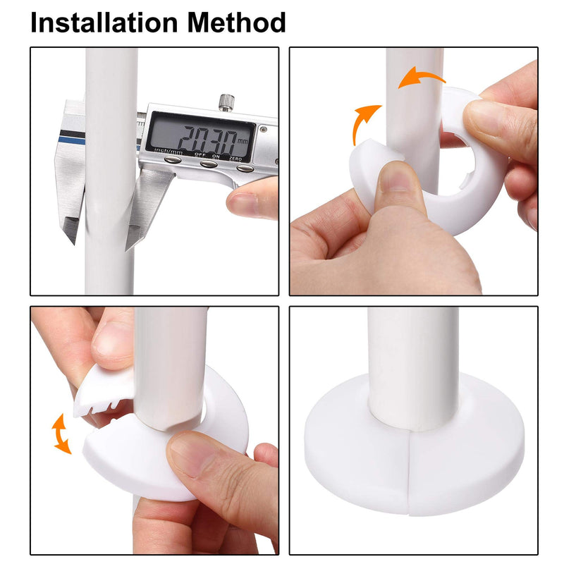 uxcell 50-51mm Pipe Cover Decoration PP Radiator Escutcheon Water Pipe Wall Cover Black 8 Pcs - NewNest Australia