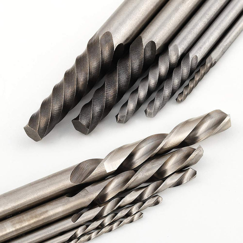 COMOWARE Screw Extractor & Left Hand Drill Bit Set- Broken Bolt Remover HSS M2, 10pcs with Metal Index Case - NewNest Australia