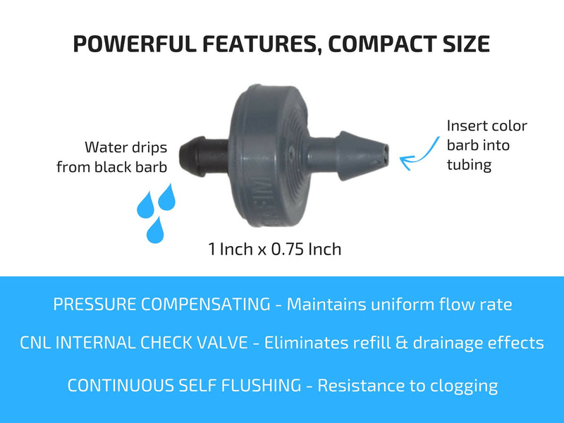 1 GPH Netafim Woodpecker Jr Pressure Compensating Dripper Emitters (35-Pack) Kit with Hole Punch Tool and Goof Plugs for Drip Irrigation Systems - NewNest Australia