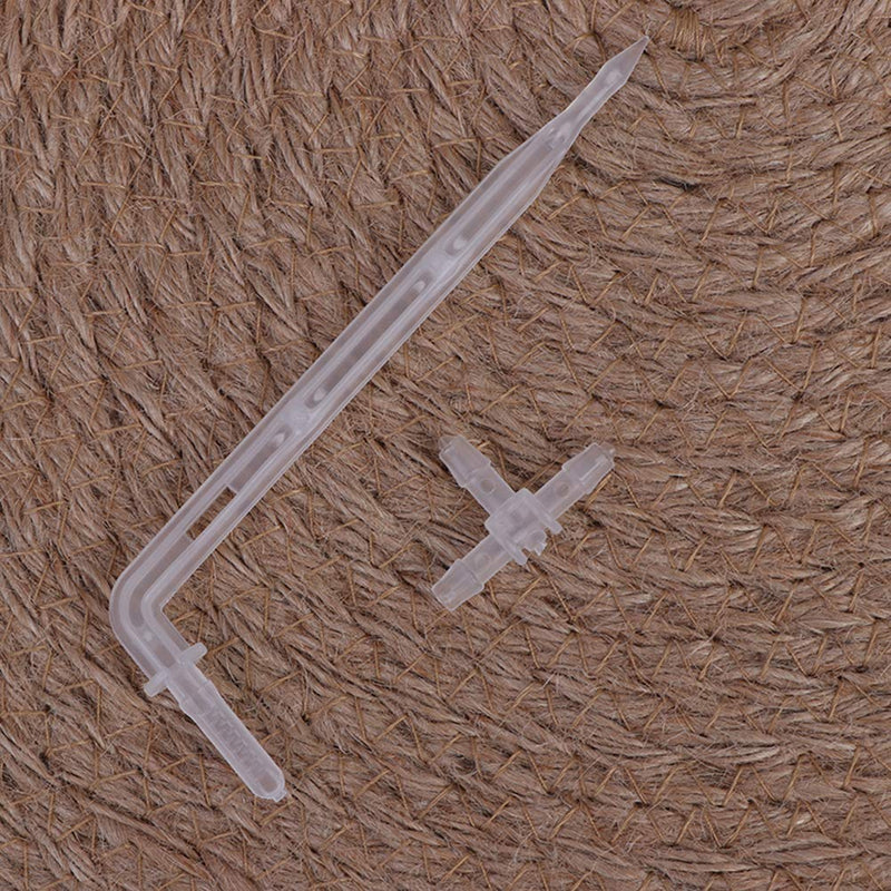 CoscosX 10 Sets White Drip Emitters with 3-Way Connector Curved Arrow Dripper Potted Plants Bend Sprinklers Garden Automatic Irrigation System for 4/7mm Hose Patio Watering Cooling Irrigation Kit - NewNest Australia