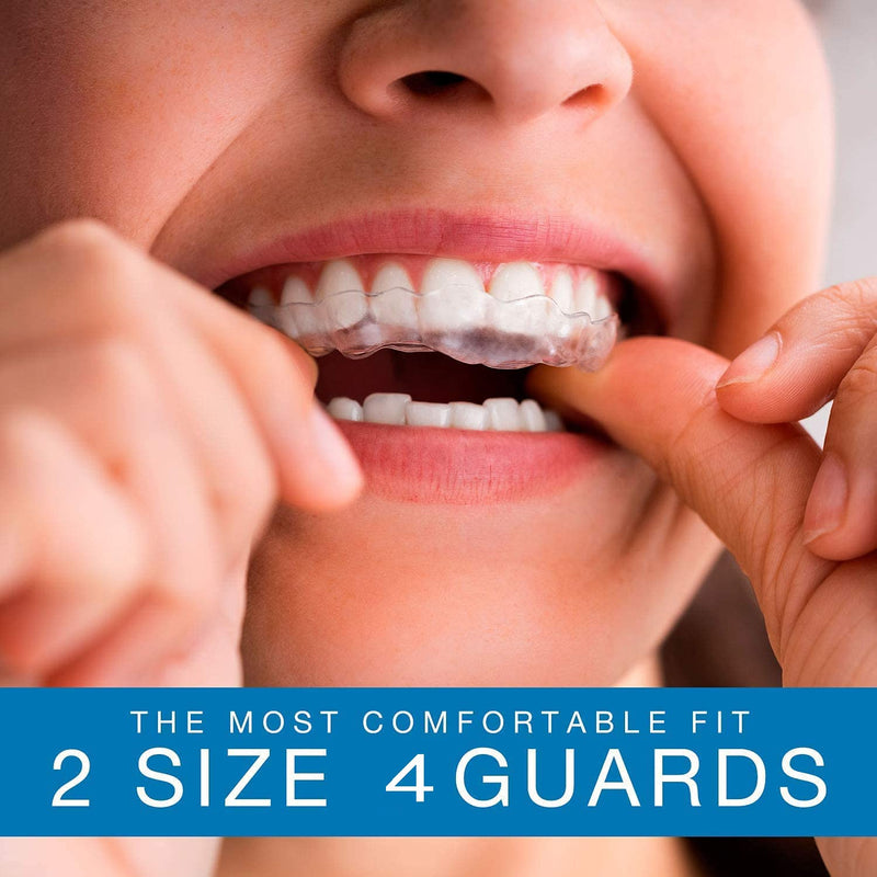 Mouth Guard for Grinding Teeth and Clenching, 4 Pack/2 Sizes Reusable Mouth Guard for Grinding Teeth Dental Night Guards to Prevent Bruxism, Improve Sleep Quality - NewNest Australia
