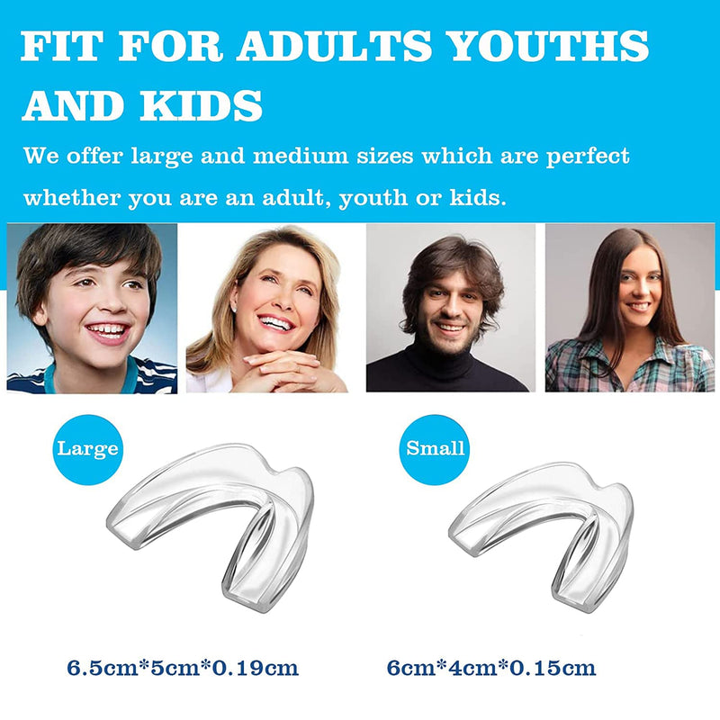 Mouth Guard for Grinding Teeth and Clenching, 4 Pack/2 Sizes Reusable Mouth Guard for Grinding Teeth Dental Night Guards to Prevent Bruxism, Improve Sleep Quality - NewNest Australia
