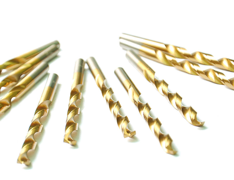 DRILLFORCE HSS Jobber Length 10 PCS,7/32" x 3-3/4"Titanium Coated Twist Drill Bits, Metal drill, ideal for drilling on mild steel, copper, Aluminum, Zinc alloy etc. Pack In Plastic Bag (7/32) - NewNest Australia