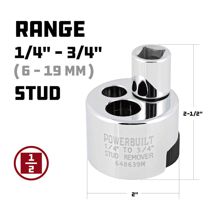 Powerbuilt 648639 1/4" to 3/4" Stud Extractor,Silver - NewNest Australia