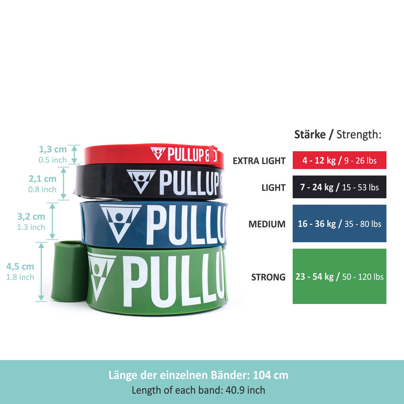PULLUP & DIP Resistance Bands Pull Up Bands for Assisted Pull Ups, Calisthenics, Crossfit, Pull Up Bar; Premium Fitness Bands incl. Pouch, Exercise Guide + Door Anchor (for Sets) EXTRA LIGHT (red, 4-12 kg) - NewNest Australia