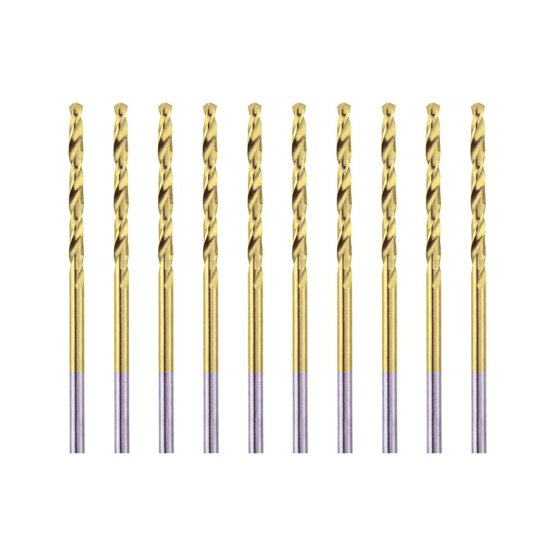 1/8” Titanium Coated Twist Drill Bit Set, High Speed Steel Jobber Length Drill, Split Point, 10PCS (For Wood, Plastic and Metal) 1/8 in - NewNest Australia