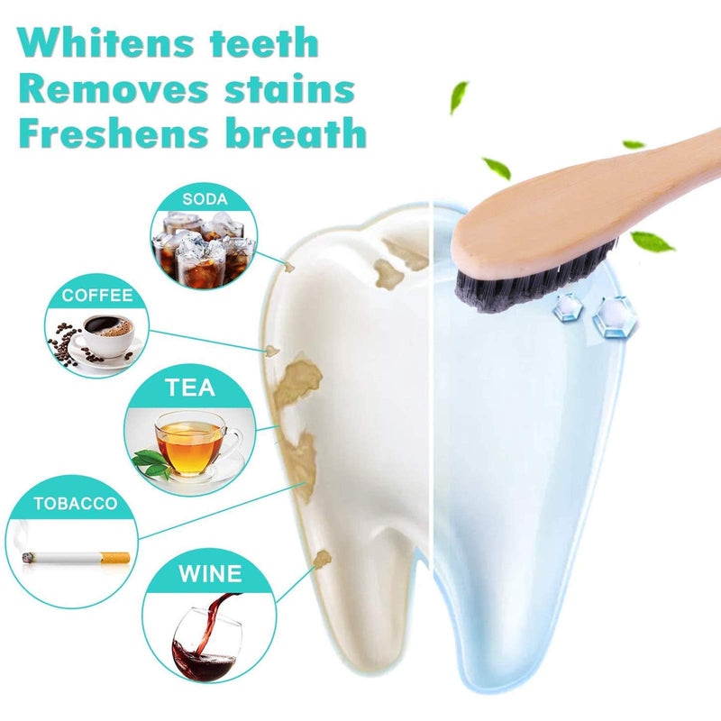 100% Organic Activated Charcoal Teeth Whitening Powder with Bamboo Toothbrush - 50g Natural Coconut Charcoal, Effective Teeth Stain Remover and Toothpaste Alternative - Safe for Gums Or Enamel, Vegan 1.76 Fl Oz (Pack of 1) - NewNest Australia