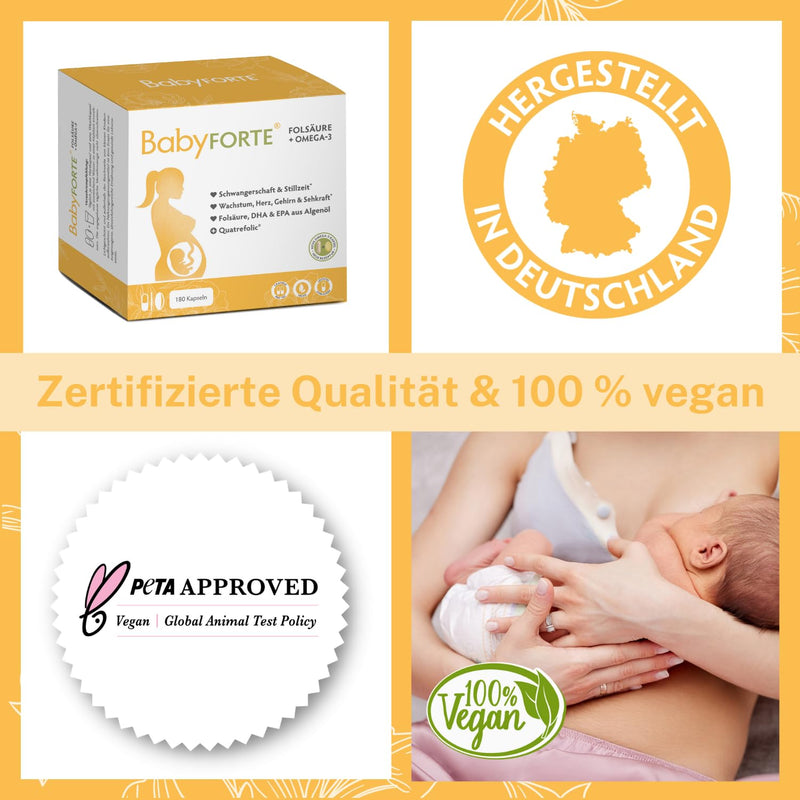 BABYFORTE® folic acid + vegan Omega3 Without fish oil 18 Pregnancy