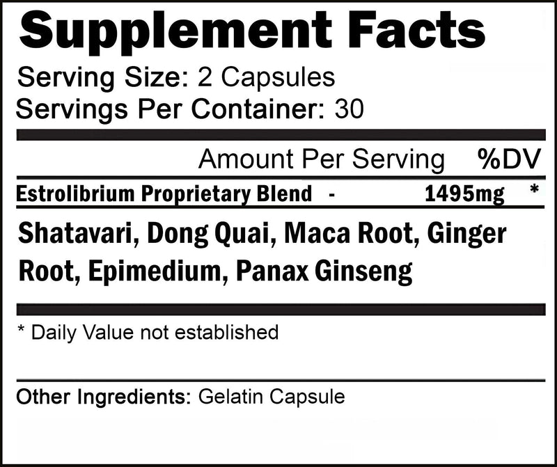 EstroLibrium Estrogen Pills for Women | Female Hormone Balance Supplement | Shatavari, Dong Quai, Red Clover and More | Improve Estrogen Levels from PMS to Menopause | VH Nutrition | 30 Day Supply - NewNest Australia