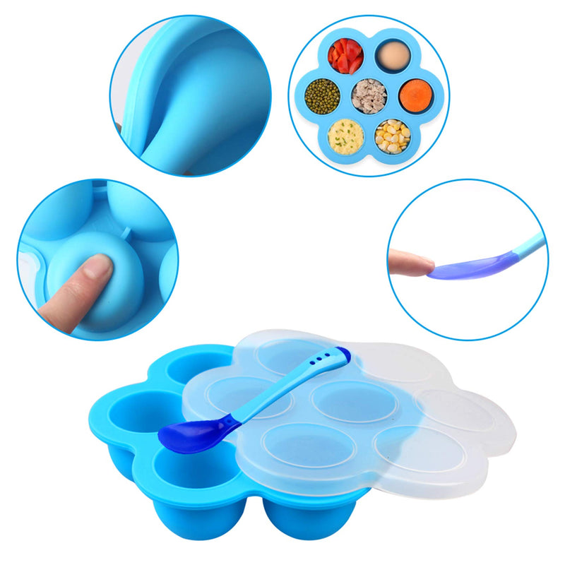 Silicone Egg Bites Mold Set of 4, Steamer Rack with Heat resistant Handle and Spoon,Reusable Sous Vide Egg Poacher with Lid Fits Instant Pot 5,6,8 qt Pressure Cooker 6.3 x 1.6 (in) - NewNest Australia