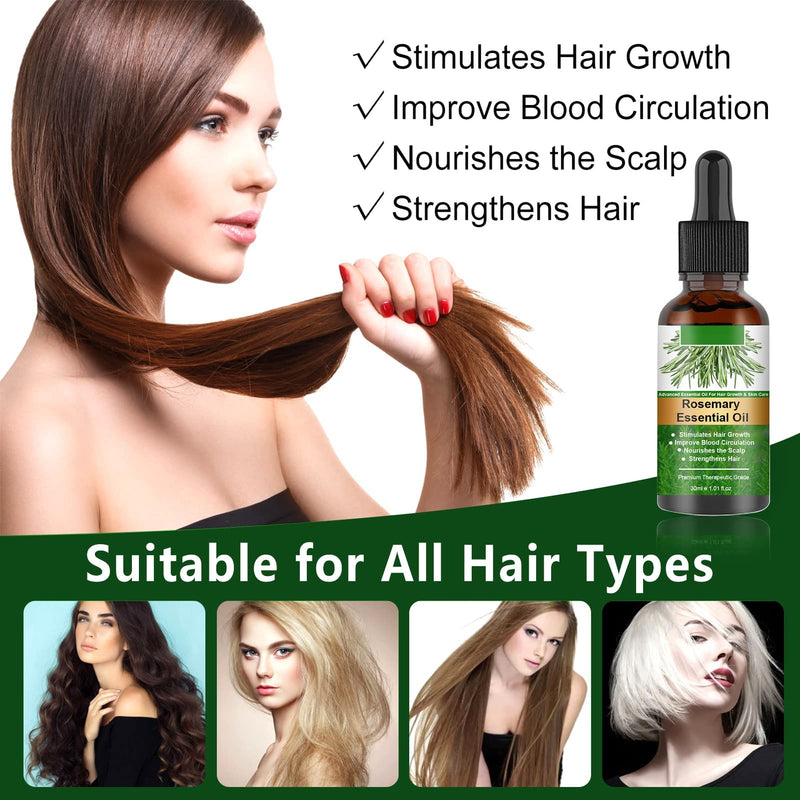 Rosemary Essential Oil, Rosemary Essential Oil, Rosemary Oil Hair Growth, Rosemary Oil 100% Natural Organic Essential Oil, Strong Hair Growth, More Hair Density, Hair Growth 2 X 30 Ml (60 Ml) - NewNest Australia