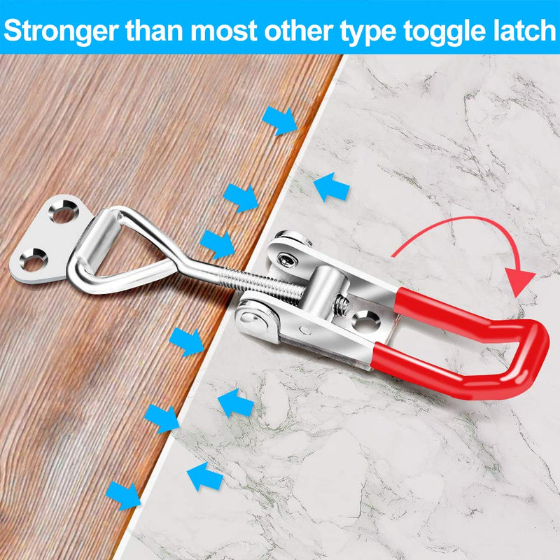6 Pack Toggle Latch Clamp 4001, Adjustable Toggle Clamp Latch, Smoker Latch Clamps Heavy Duty Toggle Latches, 330Lbs Holding Capacity Pull Latch Clamp for Smoker Lid Jig, Tool Box Case (24PCS Screws) 4001-6PK - NewNest Australia