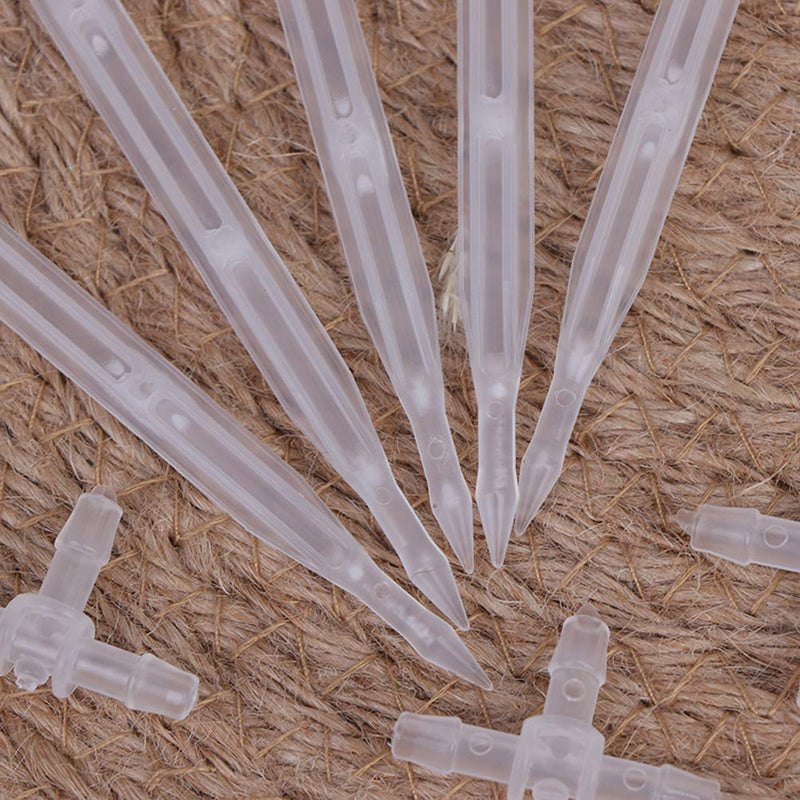 CoscosX 10 Sets White Drip Emitters with 3-Way Connector Curved Arrow Dripper Potted Plants Bend Sprinklers Garden Automatic Irrigation System for 4/7mm Hose Patio Watering Cooling Irrigation Kit - NewNest Australia