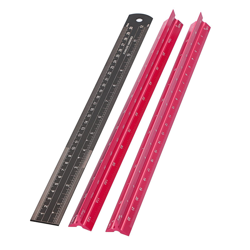 Aluminum Triangular Metric Architect Scale Ruler 1:100/ 1:200/1