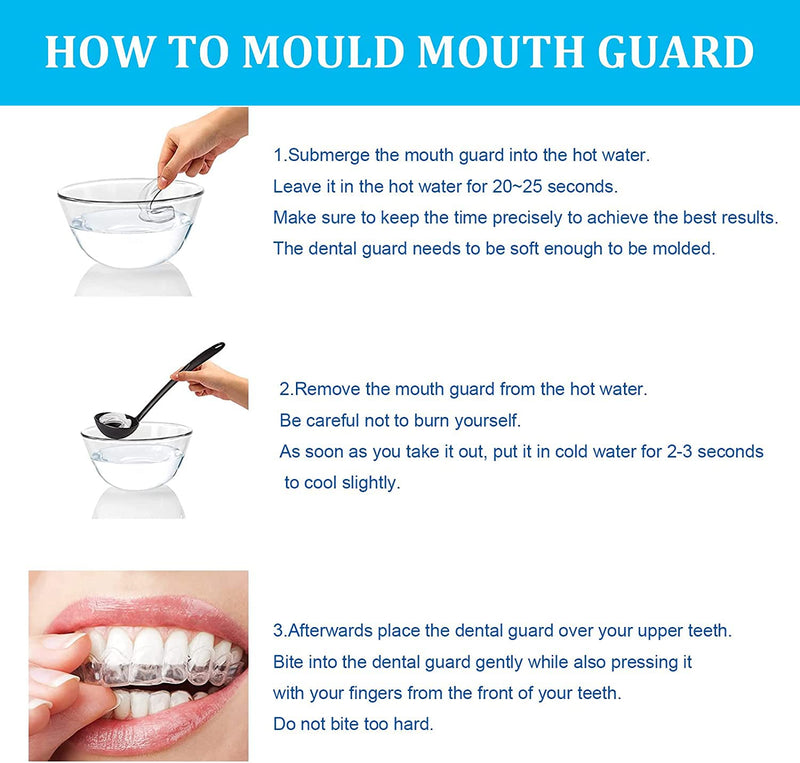 Mouth Guard for Grinding Teeth and Clenching, 4 Pack/2 Sizes Reusable Mouth Guard for Grinding Teeth Dental Night Guards to Prevent Bruxism, Improve Sleep Quality - NewNest Australia