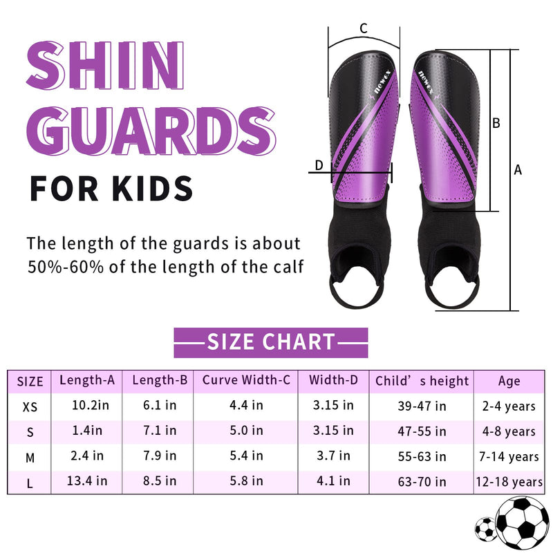 newox Soccer Shin Guards Kids Youth - Shin Pads Protection Boys Shin Guards Soccer Youth - Soccer Shin Guards for Kids 3-15 Years Old Girls Boys purple X-Small - NewNest Australia