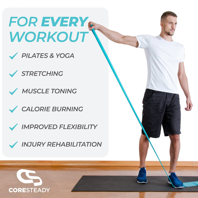 Coresteady Resistance Band For Men & Women - Exercise Band to Build Strength, Flexibility, Muscle & Tone - For Fitness, Stretching, Pilates, Physio & Yoga - With Exercise Guide 6. 3 SET 2 Metre - NewNest Australia
