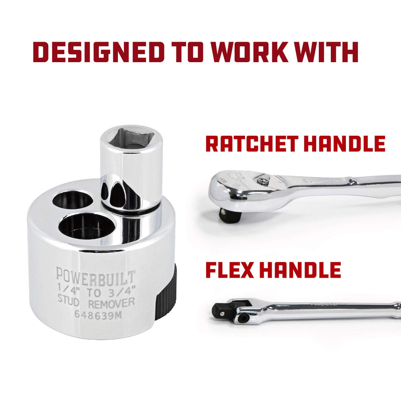 Powerbuilt 648639 1/4" to 3/4" Stud Extractor,Silver - NewNest Australia